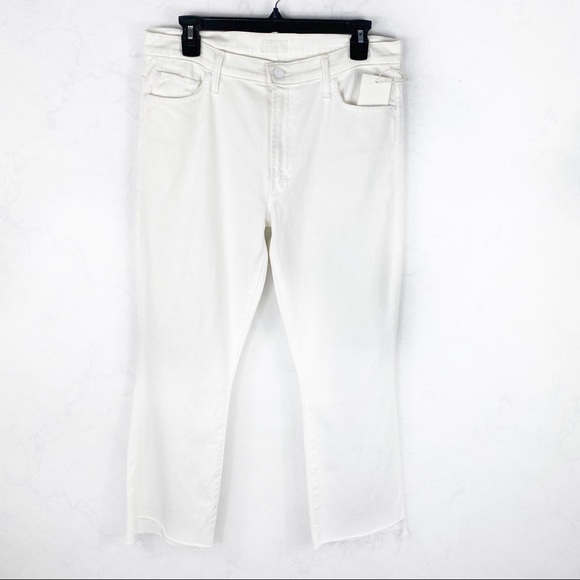 [Mother] White Classic Frayed Denim Jeans - Picture 6 of 8